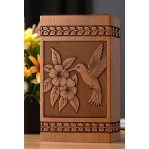 Luxury Hand-Carved Wooden Urn for Ashes Wooden Cremation Urn with <b>Secure</b> <b>Screw</b> Lid urn by AYAANS CREATIONS - Product Image 3