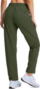 <b>Women</b>’s Lightweight Outdoor Jogger <b>Pants</b> Stretch Hiking <b>Trousers</b> Zipper Pockets Elastic Waistband Drawstring Casual Sportswear - Product Image 3