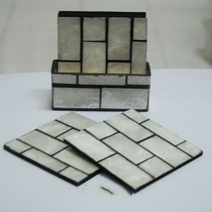 Posavasos de concha marina artístico, artículos de vidrio y mosaico decorativo, motivo de concha marina, tamaño 100mm - Product Image 1