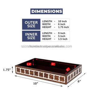 Plateau de salle de bain élégant en os et en résine Organisateur de rangement fait main de qualité supérieure pour lotions savons bouteilles de parfum et comptoir de vanité - Product Image 3