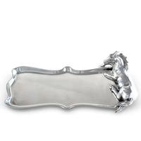 Plateau décoratif de luxe en argent sculpté en forme de cheval, plat d'appoint équestre, centre de table, vente en gros