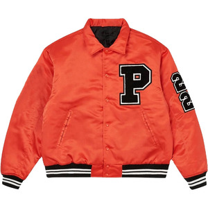 Chaqueta Varsity Personalizada San Antonio Plateada y Negra Satinada con Logotipo Bordado, Chaqueta Bomber para Hombre, Venta al Por Mayor, Ropa Deportiva OEM, Ropa Urbana - Product Image 3