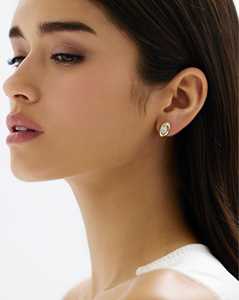 1.50 Carat Oval Cut Lab Grown Diamond <b>Stud</b> Earrings 14K 18K Solid Gold Puffy Bezel Set Dainty Minimalist Statement Wedding <b>Studs</b> - Product Image 5