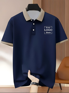 Camisetas Casuales Personalizadas para Hombre - Servicio OEM, Nombre del Equipo Personalizado, Impresión Frontal, Secado Rápido, Manga Corta, Azul Marino, Caqui, Contraste - Product Image 2