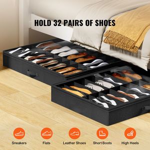 Organizzatore per Scarpe Sotto il Letto in Metallo con 32 Scomparti e Finestra Trasparente, Set da 2 - Product Image 6