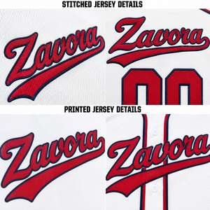 Camiseta de Béisbol Personalizada Blanca con Ribete Rojo, Cierre de Botones, Ropa de Equipo, Nombre y Número Personalizados, Venta al Por Mayor, OEM, Marca Privada, Ropa Deportiva - Product Image 4