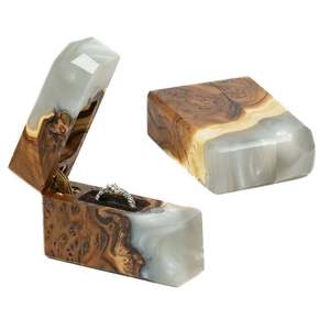 Resin & Wood Proposal <b>Ring</b> Box. Wooden <b>Engagement</b> <b>Ring</b> <b>Holder</b> Handmade Wooden <b>Ring</b> Bearer Box - Product Image 1