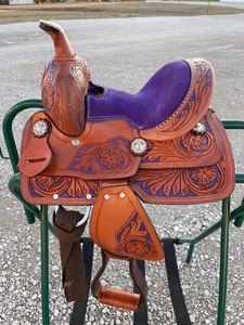 Nueva Silla de Montar Western Hecha a Mano de Cuero Genuino Tipo Barril con Cincha Ancha y Duradera para Equitación - Product Image 5