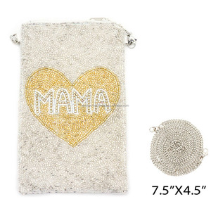 Bolso de Mano Tipo Bandolera para Mujer, Bordado con Cuentas Hechas a Mano, Moderno, con Correa de Cadena y Cremallera, Ecológico - Product Image 6