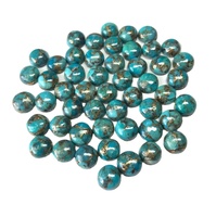 Vivaaz Gems Cabochon Turquoise bleu Arizona 8 mm, couleur naturelle, qualité AAA+, 100% calibré, traité thermiquement, pour la fabrication de bijoux, argent troisième qualité