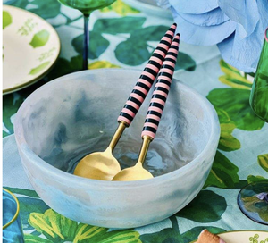 Handmade Polished Resin Bowl Modern Eco-Friendly Handicraft Yellow <b>Marbled</b> Design Food Serving - Product Image 4