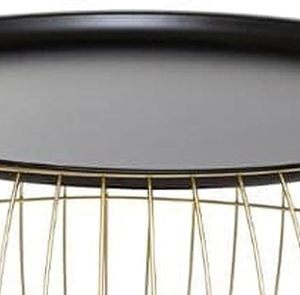 Ensemble de 2 tables d'appoint glamour en fil métallique or et noir, tables basses modernes en fil métallique, tables d'appoint gigognes - Product Image 2