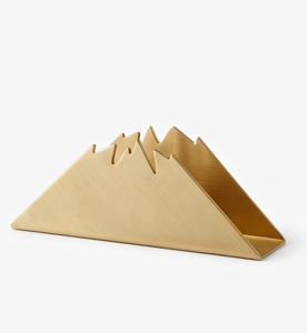 Porte-serviettes décoratif en métal doré en forme de montagne, sur pied, pour table et cuisine - Product Image 1