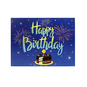 Tarjetas de Cumpleaños Musicales 3D Pop-Up Hechas a Mano en Azul Oscuro con Diseño de Felicitación Personalizado - Product Image 2