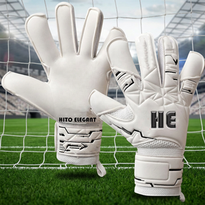 Latest <b>Model</b> German Latex Goalkeeper Gloves In Solid Color Design Your <b>Own</b> Sports Wear Grip Types, Cuts, and Finger Protection - Product Image 4