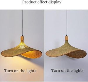 Lámpara Colgante de Mimbre Tejida a Mano, Estilo Industrial, para Decoración del Hogar, OEM ODM - Product Image 2