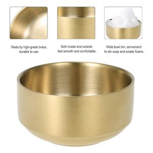 Tazón de afeitar de latón hecho a mano con soporte de madera para brocha de afeitar, tazón para espuma de afeitar húmedo para aseo tradicional y cuidado de la barba - Product Image 2