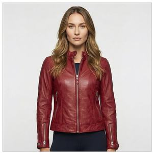 Venta al por mayor de las mujeres de la bicicleta transpirable chaqueta de cuero Deportes Moto Seguridad Chaqueta de cuero personalizado Señoras - Product Image 1