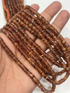 Cuentas de Piedras Preciosas de Alta Calidad para la Elaboración de Joyería, 17 Pulgadas, Granate Hessonita Natural, Forma de Neumático Heishi Lisa, Tamaño 6-7 mm - Product Image 5