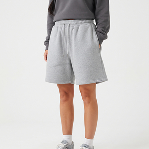 <b>Women</b> Baggy Sweat <b>Shorts</b> Casual 100% Cotton Fleece Mid Drawstring Eaist <b>Knee</b> <b>Length</b> Winter Street Wear Sweat <b>Shorts</b> Set Ladies - Product Image 1