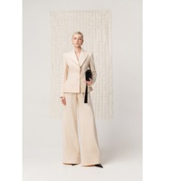 Nouvelle Collection Robe Blazer Femme Élégante Sur Mesure Double Boutonnage Tissu Maille Scintillant ODM Léger Lumineux Veste Peplum