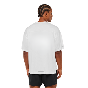 Mens Oversized Gym T Shirt Breathable Performance Athletic Workout <b>Tee</b> Loose Fit Training Fitness Shirt <b>White</b> - Product Image 2