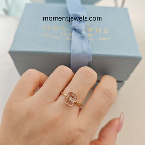 925 Sterling Silver Pink Rectangle <b>Ring</b> 18K Gold Plated White <b>Crystal</b> Elegant Minimal Daily Wear Jewelry for Women Gift - Product Image 1