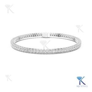Oval Cut Lab Grown Diamond Tennis <b>Bracelet</b> 14K 18K <b>Solid</b> Gold Fine Women Luxury Bridal Jewelry Manufacturer Wholesale - Product Image 3