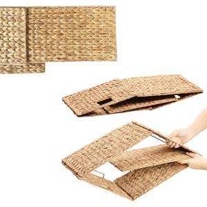 ISLA 3-Pack Handwoven Hyacinth Rectangular Foldable <b>Storage</b> <b>Baskets</b> for Pantry Cabinet Vers Organizer Bins for Home Wholesale - Product Image 6