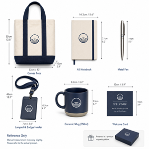 Kit da scrivania estivo personalizzato con logo, borsa tote, taccuino, cordino, tazza, penna, regalo di benvenuto per i dipendenti, fornitore - Product Image 2