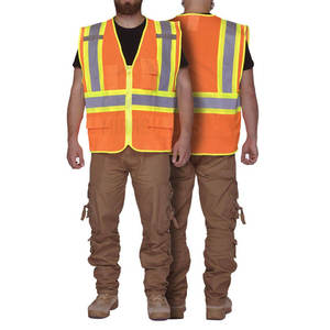 Chaleco de seguridad reflectante de alta resistencia con cremallera, múltiples bolsillos y logotipo personalizado para sitios de trabajo y equipos de carreteras - Product Image 4