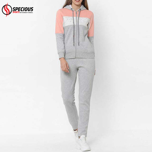 Survêtement pour femmes grande taille à capuche entièrement personnalisé avec impression de logo, 100% coton, vêtements décontractés, nouveau design, couleur contrastée - Product Image 4
