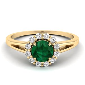 Anillo Halo de Oro Blanco de 14K y 18K con Esmeralda y Moissanita, Joyería Fina de Lujo REYES, Regalo de Aniversario - Product Image 6