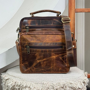 2025 New Customized Travel Shoulder Bag Genuine Leather Trendy Fashion Men's Messenger Bag Designer Small Crossbody Bag for Men - Product Image 5