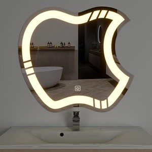 Scandinavian Frameless Beveled Asymmetrical Shape <b>Bathroom</b> Wall Mirror Modern Decorative Premium Glass 4.0mm Thick Wall <b>Plug</b> - Product Image 4