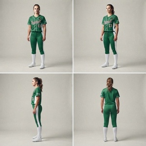 Maillot de baseball pour femmes adultes 100% polyester respirant, grande taille, design personnalisable, logo imprimé numériquement sur le devant, séchage rapide - Product Image 2