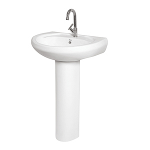 Premium Quality Wholesale Selling White Color Luxury Home Hotel Usage Sanitary Ware Hand Wash Basin Sink with Pedestal - Product Image 1