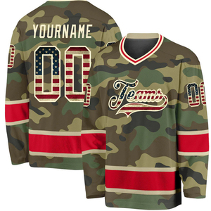 Camiseta de Hockey sobre Hielo Personalizada para Hombre, Negra y Verde, Cuello en V, Manga Larga, Impresión Sublimada, Transpirable, Uniforme de Equipo de Poliéster - Product Image 3