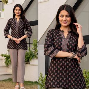 Breathable Cotton Printed <b>Kurti</b> for Summer Wear Home Wear Professional Wear and Daily Activities at Wholesale Price - Product Image 5
