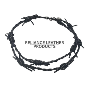 Premium Regular 2mm Black Shine <b>Leather</b> Barbed Wire Cord Twisted <b>Leather</b> Rope for <b>Bracelet</b> Necklace Jewelry Making Bulk OEM - Product Image 5