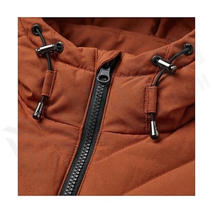 Hooded Quilted Waterproof <b>Bubble</b> Jacket Black Full Sleeve Winter Windproof Cotton Shell Knitted Fabric Polyester Filling Stand - Product Image 4