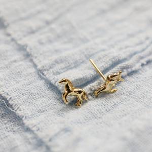 JYOTI GEMS JEWELS 925 Sterling Silver Plated Tiny Horse Stud <b>Earring</b> Bezel Setting 13x10mm Animal Jewelry Cute Minimalist Gift - Product Image 6