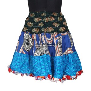 Customized Gypsy <b>Patchwork</b> Mini Rara <b>Skirt</b> Hippy Boho Festival Boho Stylish Multi Color Patch Cotton Mini Sexy <b>Skirt</b> For Summer - Product Image 2