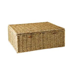 Eco-Friendly Natural Seagrass Underbed <b>Storage</b> Box With Lid, Handcrafted Wicker Blanket <b>Clothes</b> Organizer Basket Factory - Product Image 3