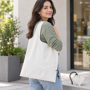 Bolsa de Compras Plegable de Algodón, 180 GSM, Natural, 40 x 38 cm, Asa para Llevar al Hombro, Lisa, Reutilizable, Logotipo Personalizado, Venta al Por Mayor, Marca Privada - Product Image 5