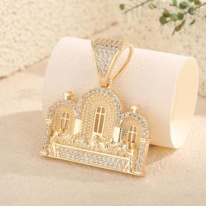 Bijoux religieux chrétiens Hip Hop plaqués or 14 carats, pendentif « L'Ultima Cene », ornements de prière et de bénédiction - Product Image 3