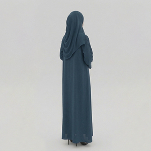 Women 2026 Muslim Modest Straight Chiffon 100% Silk Long Sleeve V-neck Eco-Friendly Breathable Anti-Wrinkle Natural Formal - Product Image 3