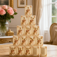 Jeu de tuiles de mahjong en résine époxy cristalline personnalisées, faites à la main, non toxiques, durables, écologiques, résistantes à l'eau, portables, tuiles de luxe Gohst