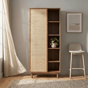 Silla de Comedor Khan Square de Madera de Teca, Estilo Escandinavo Moderno y Minimalista, Acabado Natural, Decoración para Hogar y Oficina - Product Image 4