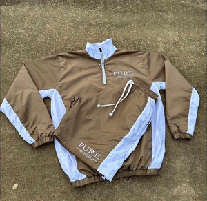 Men's Hooded Windbreaker <b>Shorts</b> Set-Solid Color Printed Design Eco-Friendly Polyester/Nylon Material - Product Image 3